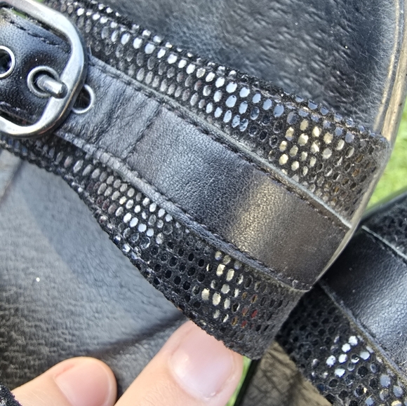 Dansko Women's Size 7.5-8 US 38 EU Sandals Jessie Lizard Sand Black Slip On - Picture 8 of 9